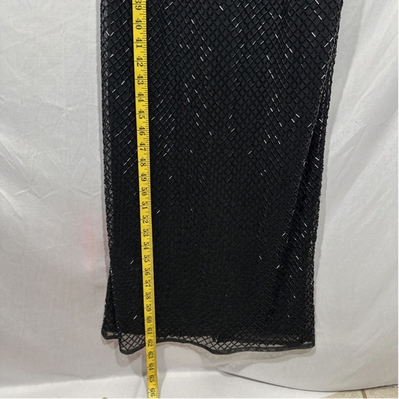 NWT $398 Mac Duggal [ 8 ]‎ Beaded Spaghetti Strap Column Gown Black - Picture 6 of 14